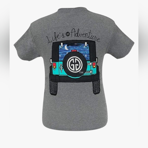 Various Sizes- Life's an Adventure-Graphite Heather-NWT - Picture 1 of 4